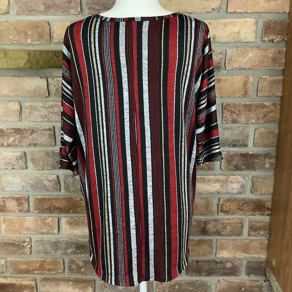 BOBBIE BROOKS Striped Hi-Low Tunic Top 59 - Picture 2 of 7